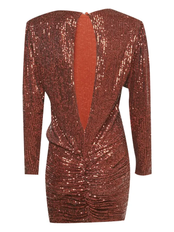 retrofete brown sequin dress Ruched Mini | 32.75 from shoulder to