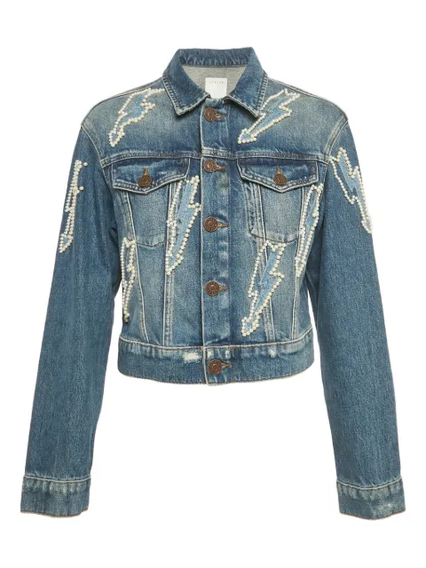 SANDRO lightning beadwork denim jacket