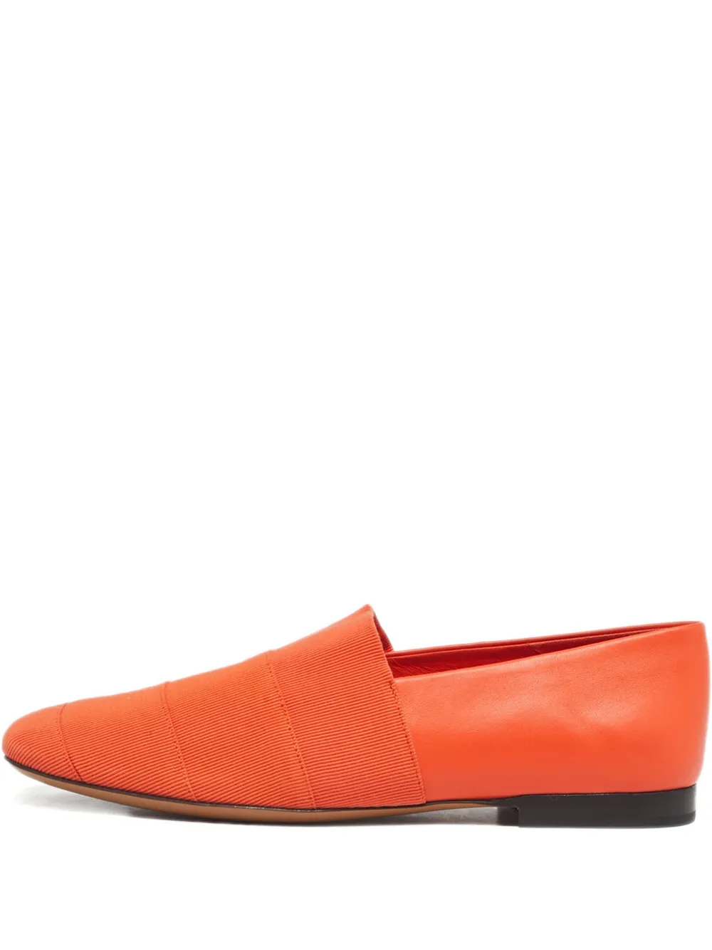 Ferragamo Pre-Owned Grosgrain Smoking leather slippers - Orange