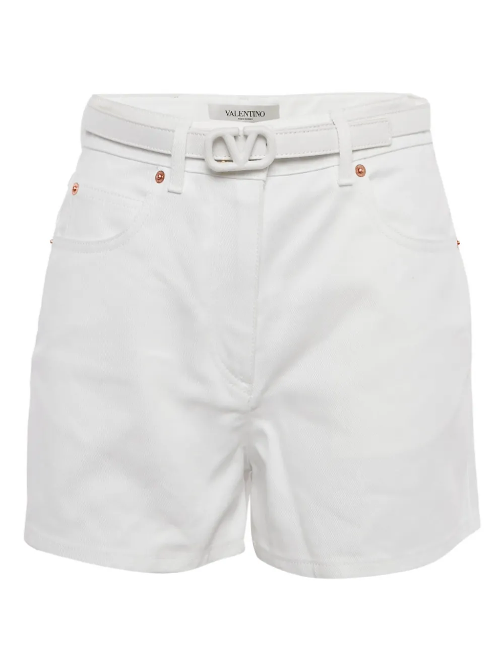 Valentino Pre-Owned belted five-pockets shorts - Bianco