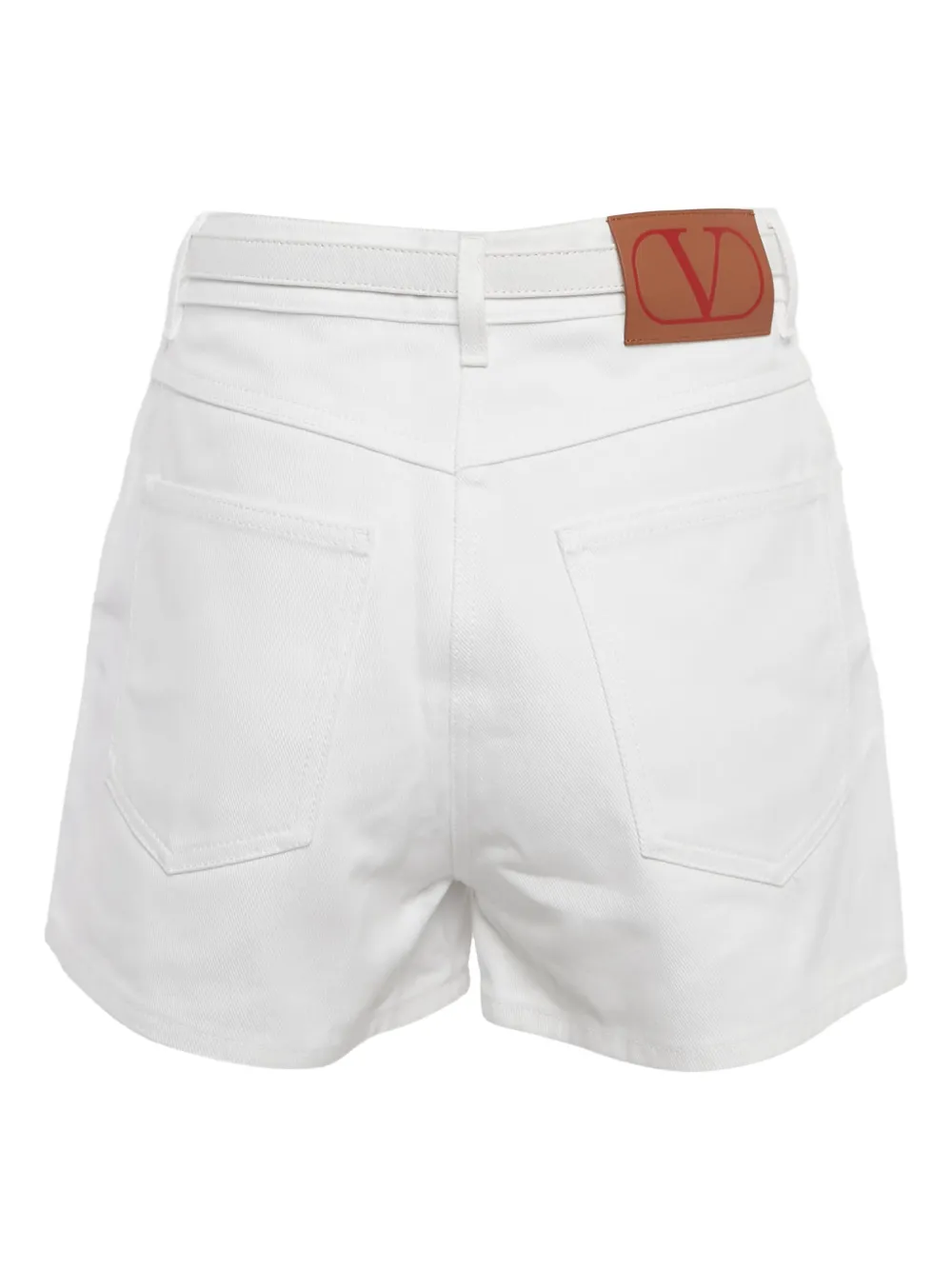 Valentino Pre-Owned belted five-pockets shorts - Wit