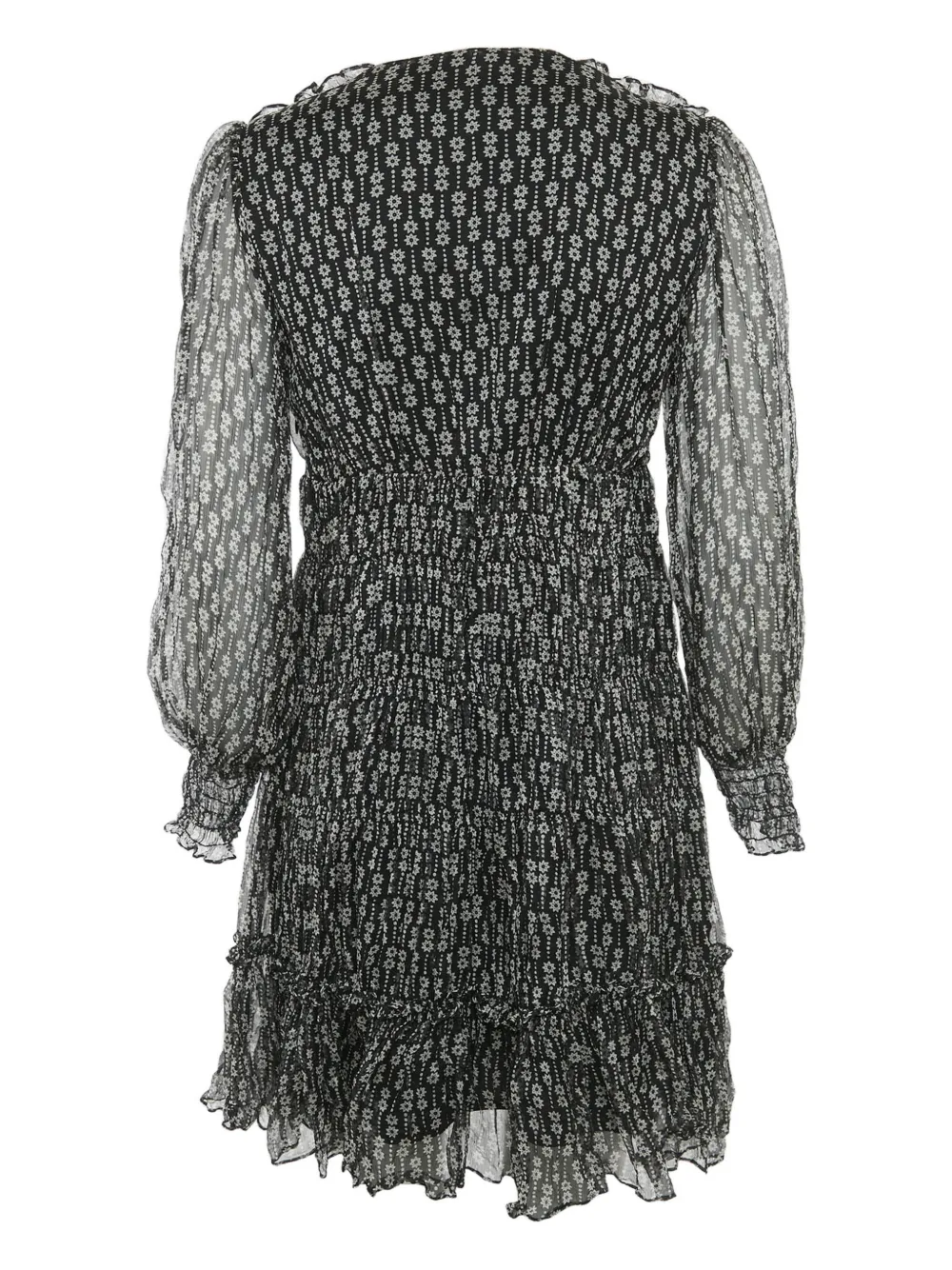 SANDRO floral-print long-sleeve dress - Zwart