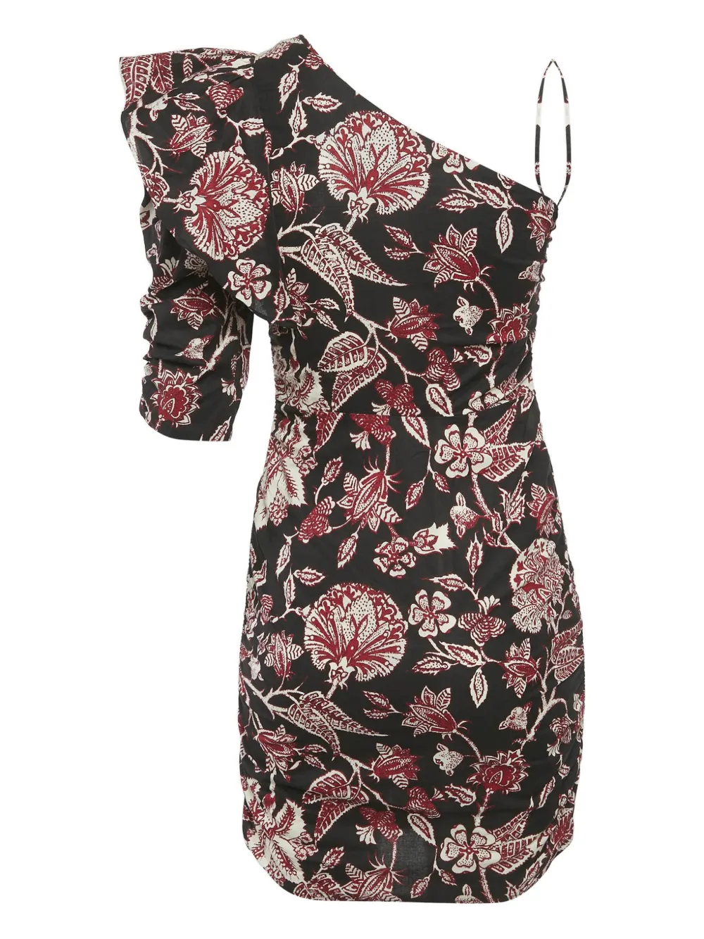 Isabel Marant Vintage floral-print one-shoulder mini dress - Zwart