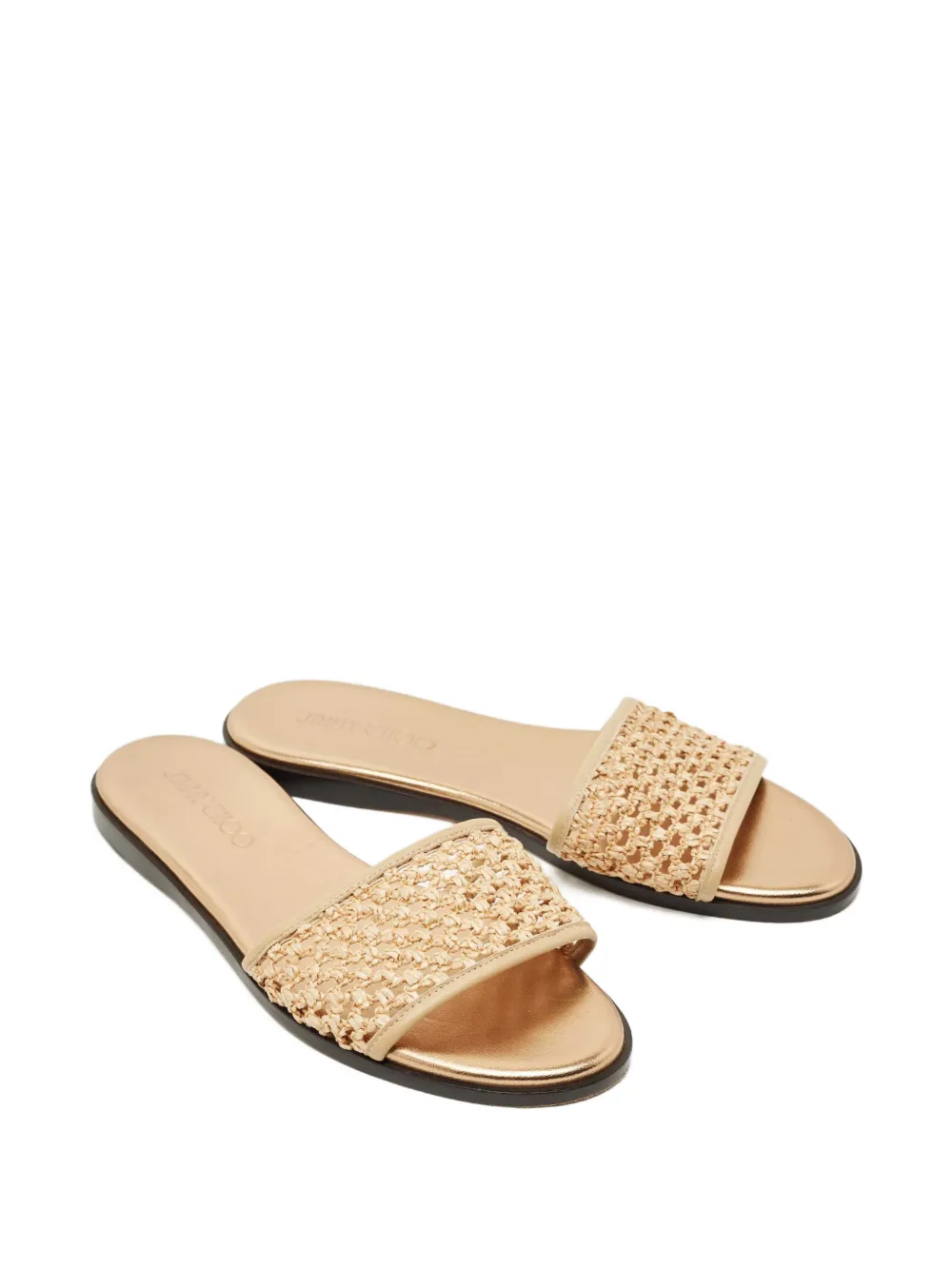 Jimmy Choo Pre-Owned raffia flat sandals - Beige