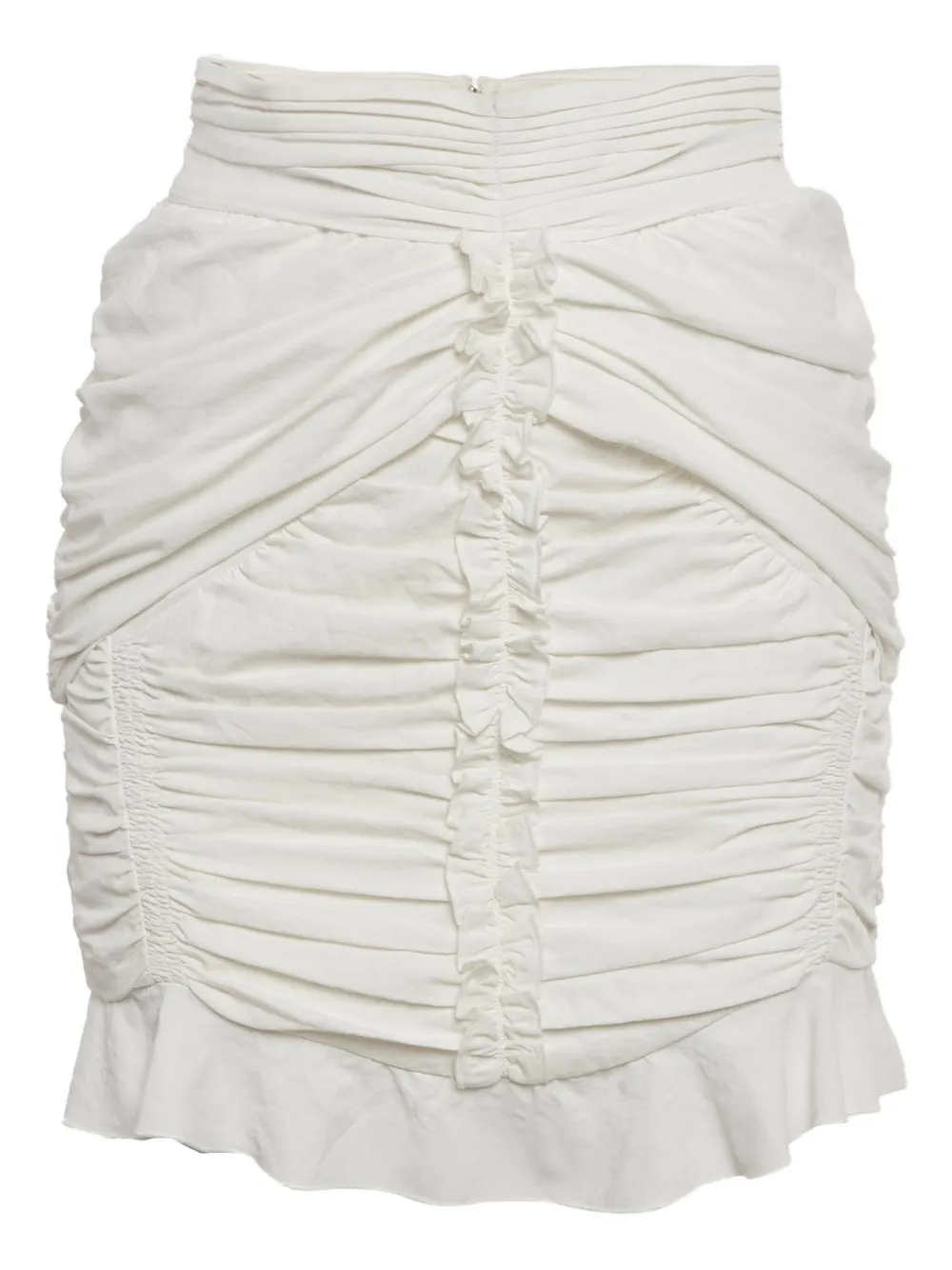ISABEL MARANT ruched ruffled mini skirt - Bianco