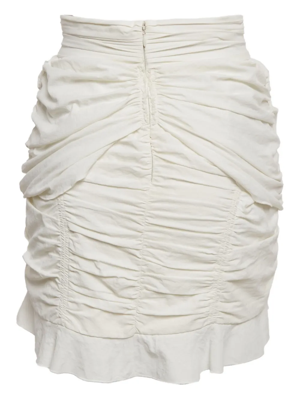 ISABEL MARANT ruched ruffled mini skirt - Wit