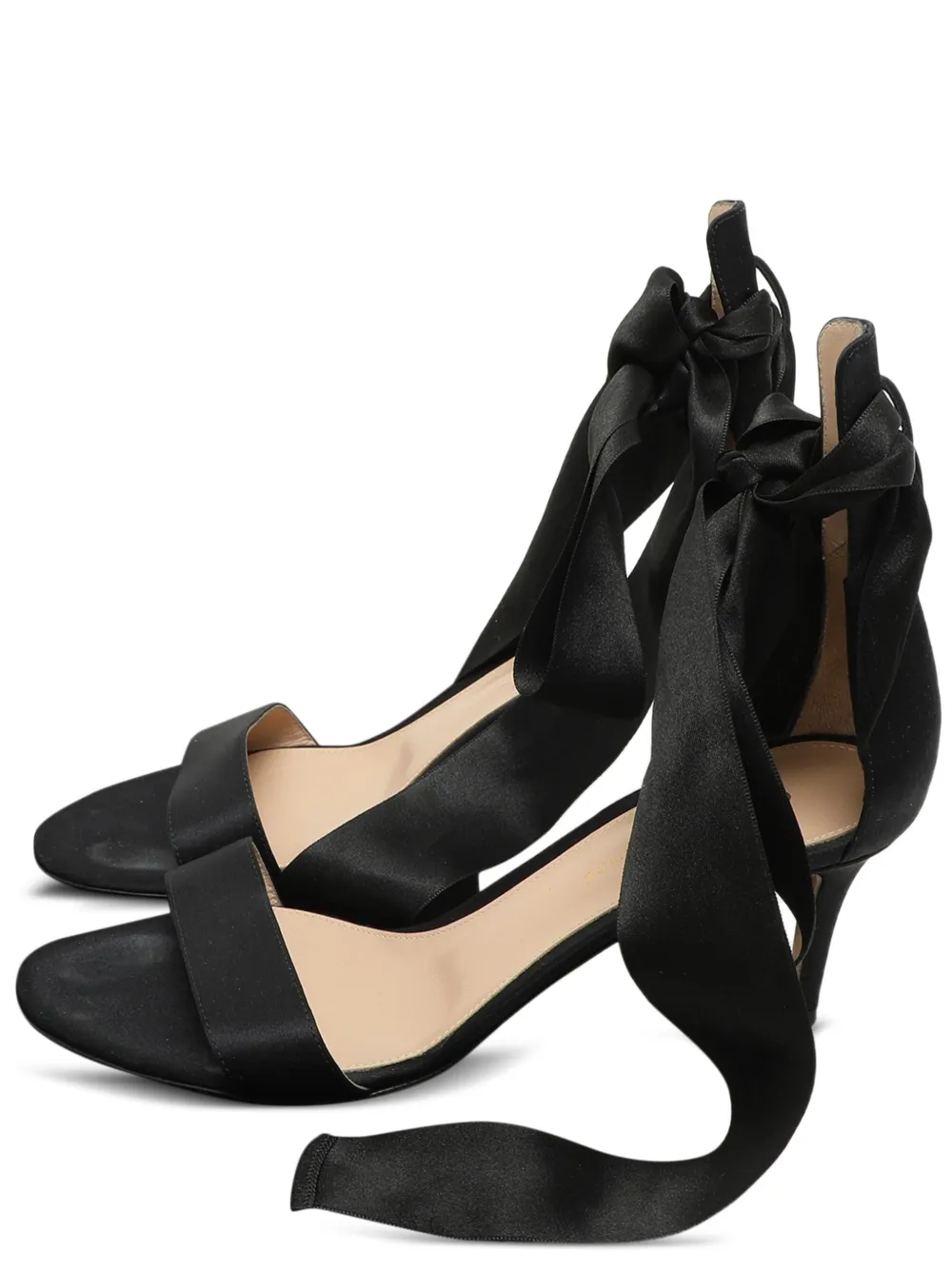 Gianvito Rossi ankle-strap satin sandals - Black