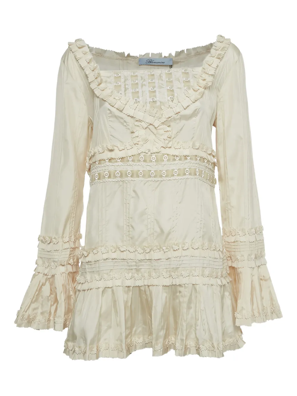 Blumarine ruffled silk blouse - Toni neutri
