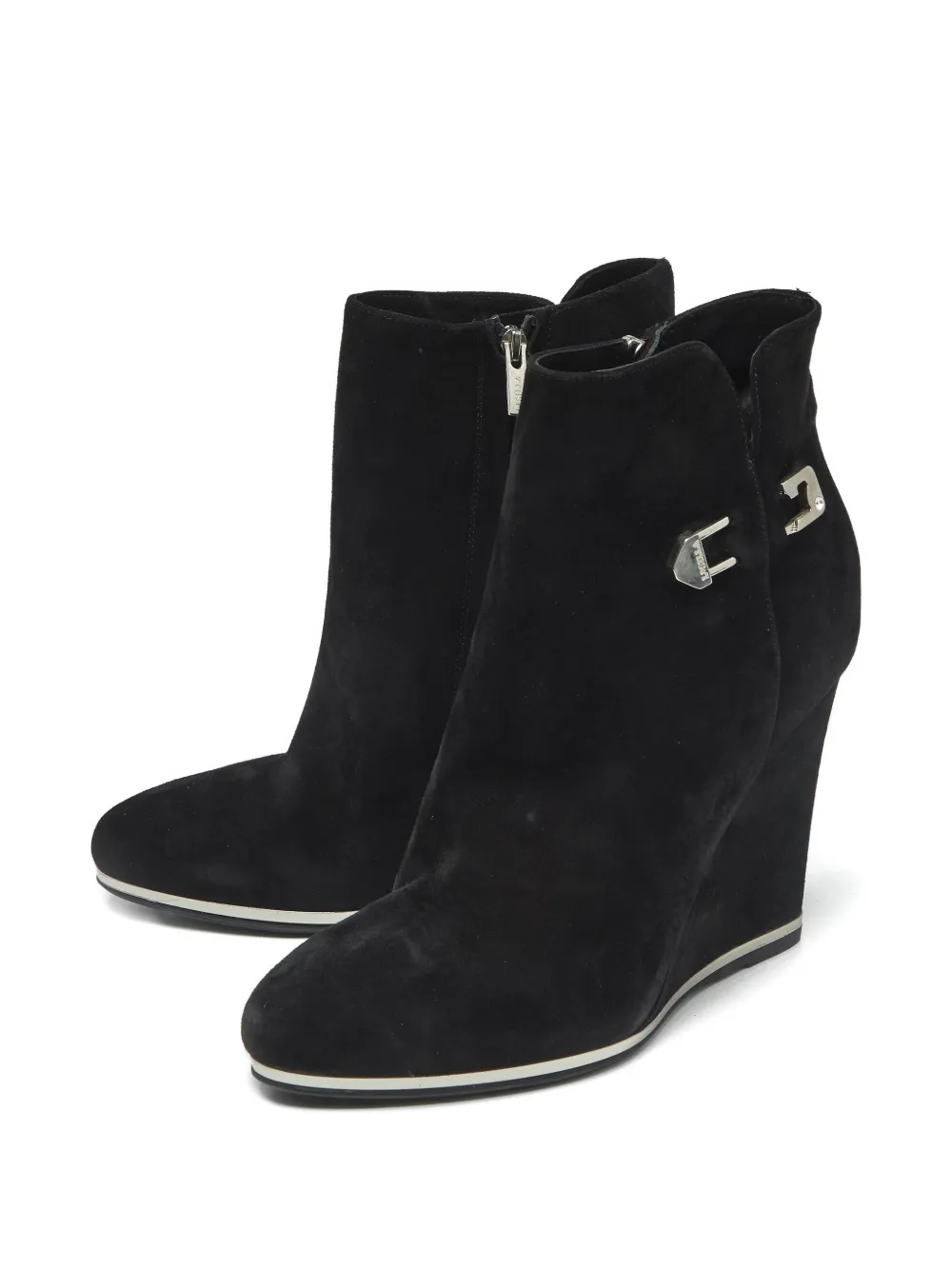 Le Silla wedge suede ankle boots - Zwart