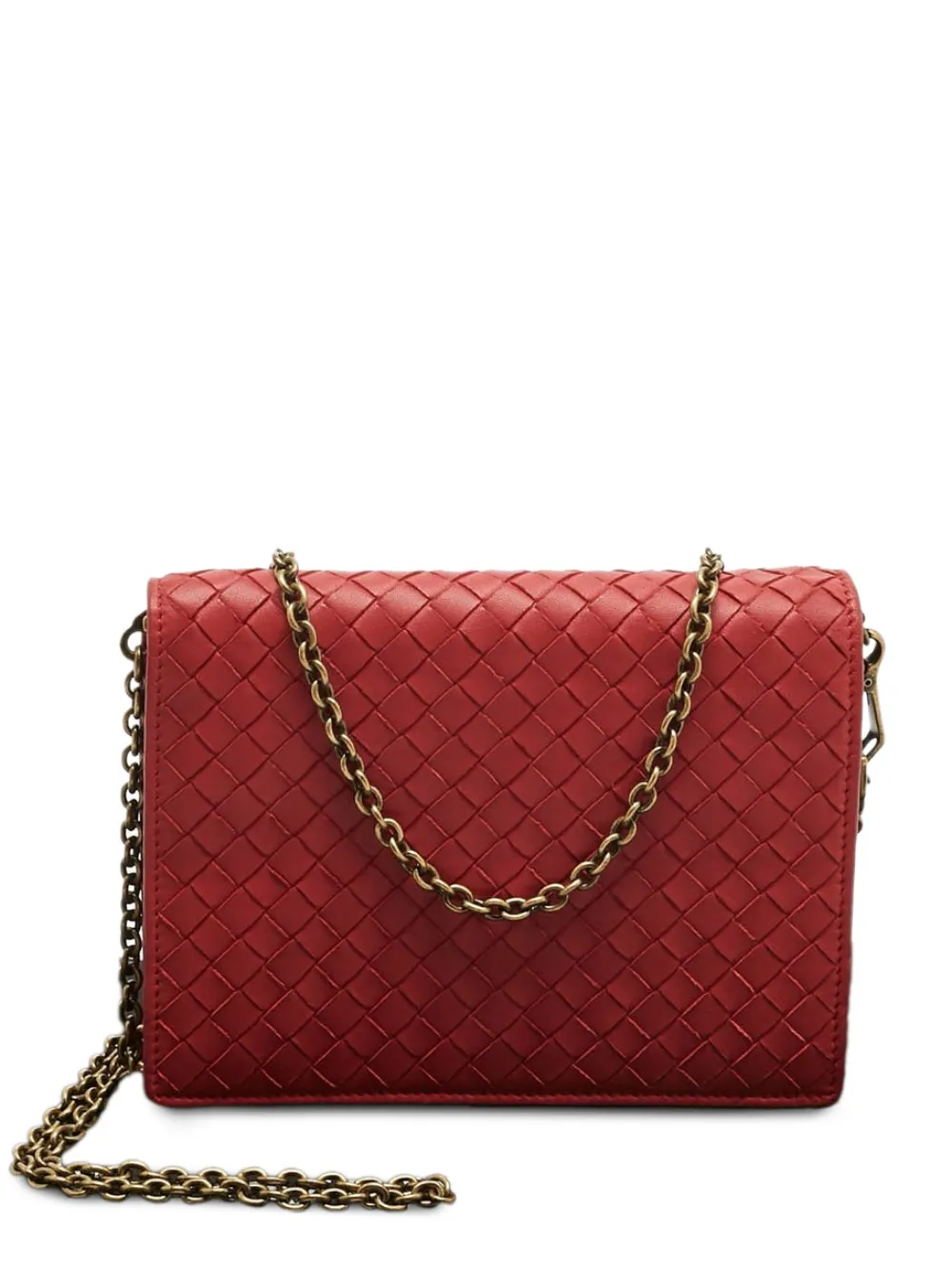 Bottega Veneta Pre-Owned Borsa a spalla con design Intrecciato - Rosso