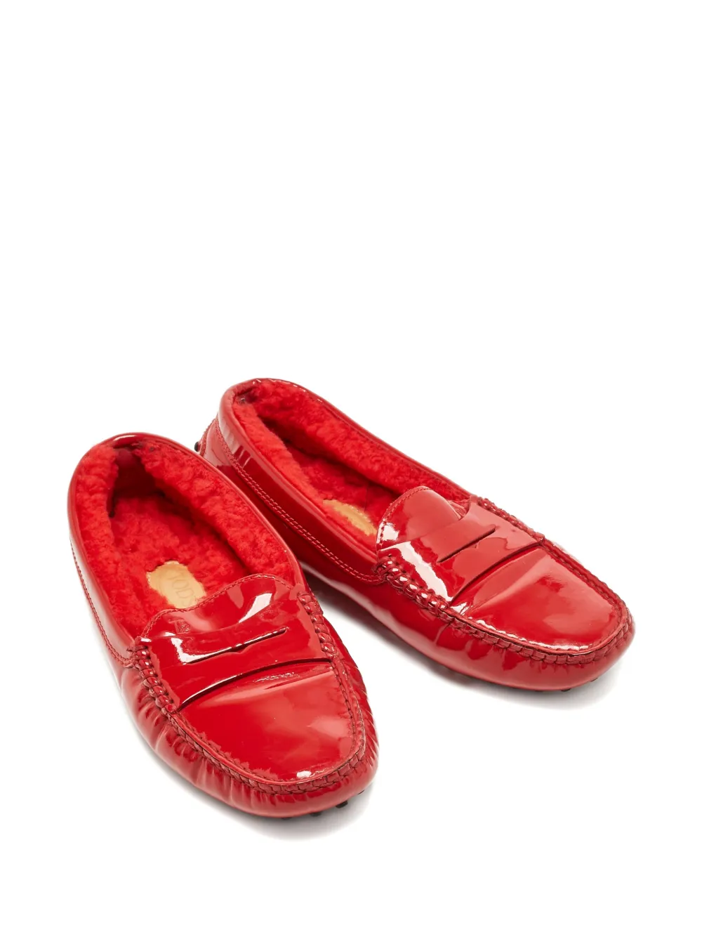 Tod's x Ferrari patent-leather loafers - Rood