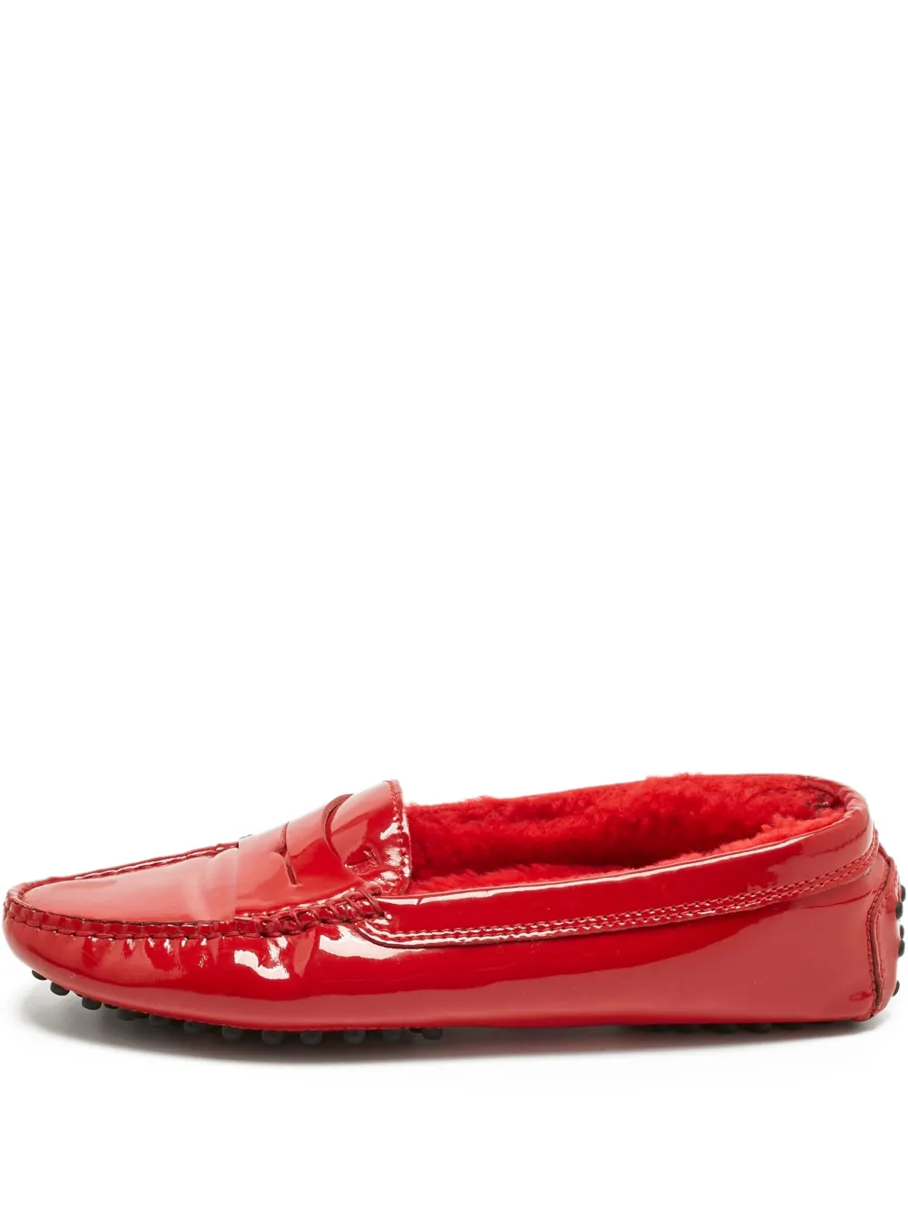 Tod's x Ferrari patent-leather loafers - Rot