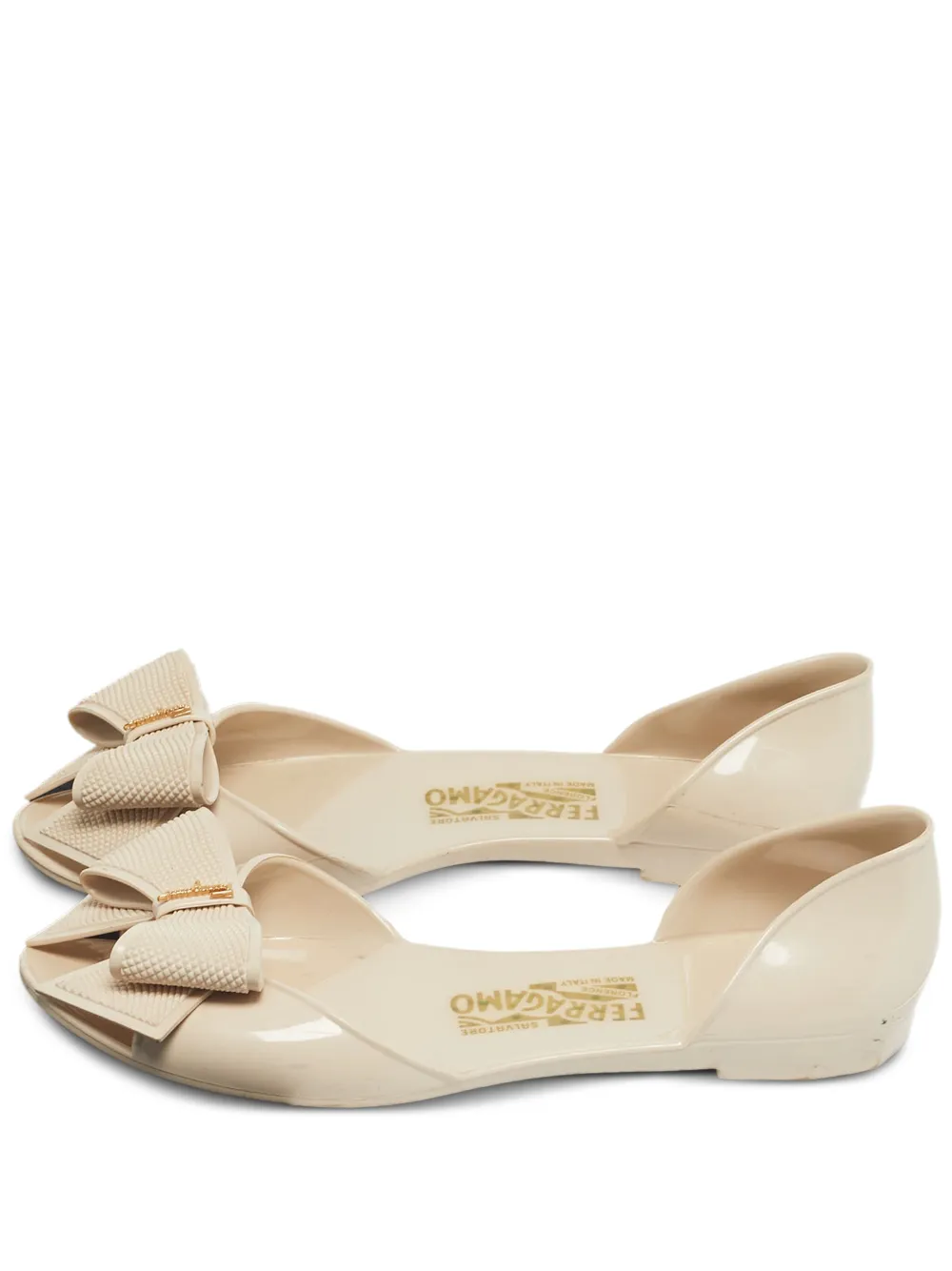 Ferragamo Pre-Owned bow ballet flats | Nude | Image 1
