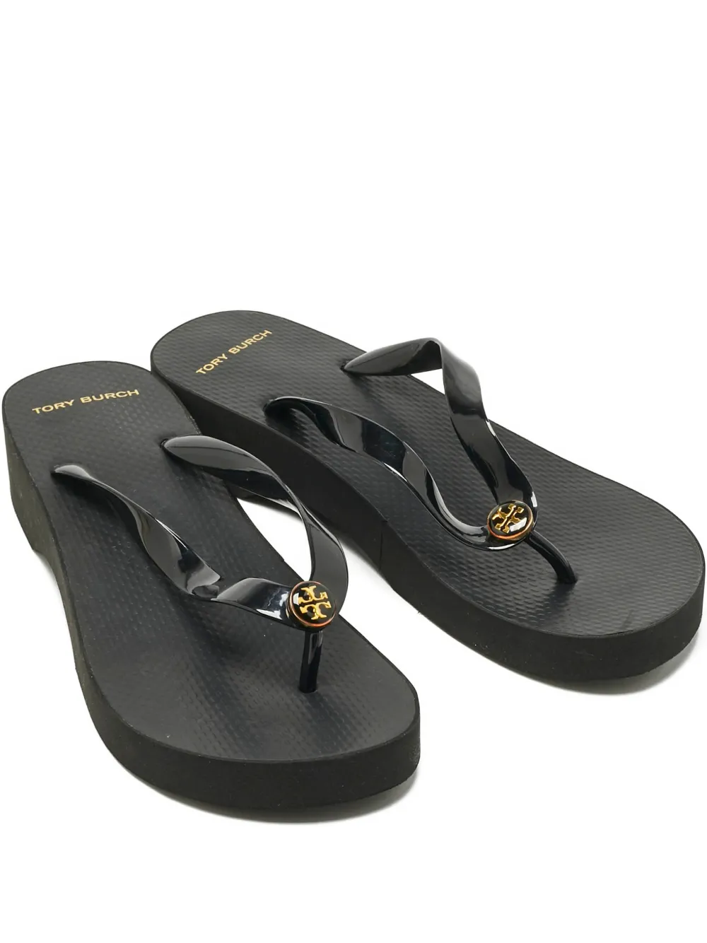 Tory Burch logo-detail flip flops - Schwarz