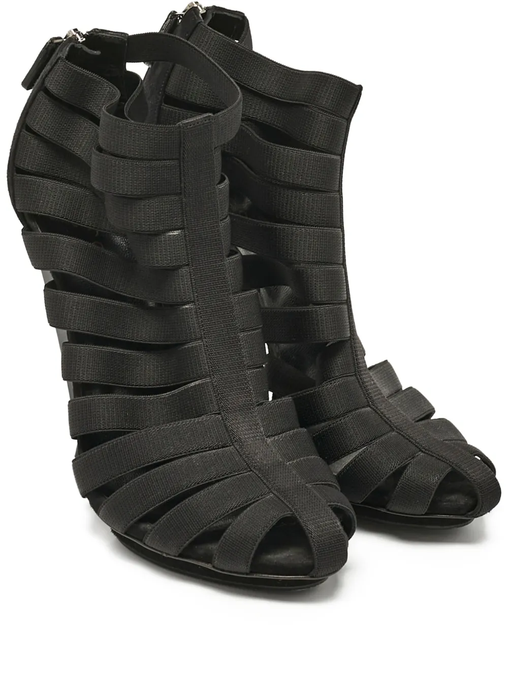 Gucci Pre-Owned strappy suede booties - Nero