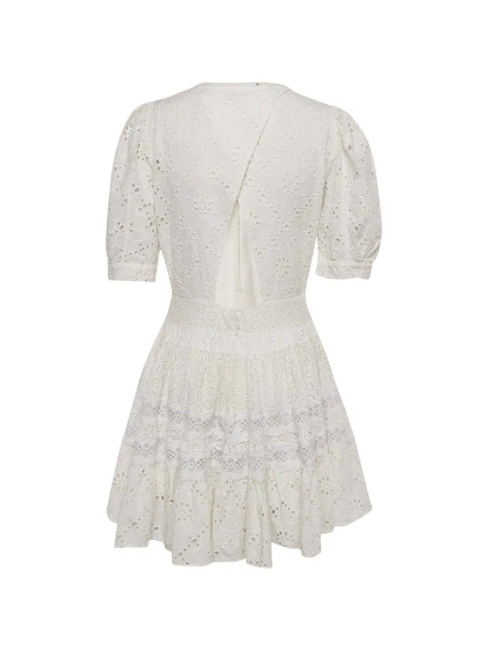 Maje broderie anglaise lace mini dress - Wit