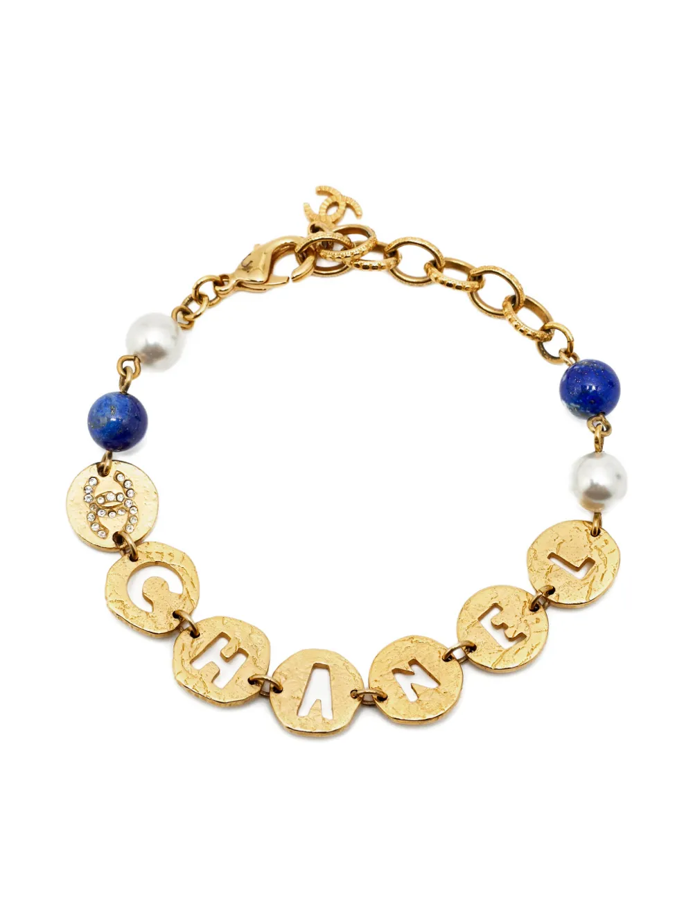 CHANEL Pre-Owned Bracciale con ciondolo logo - Oro