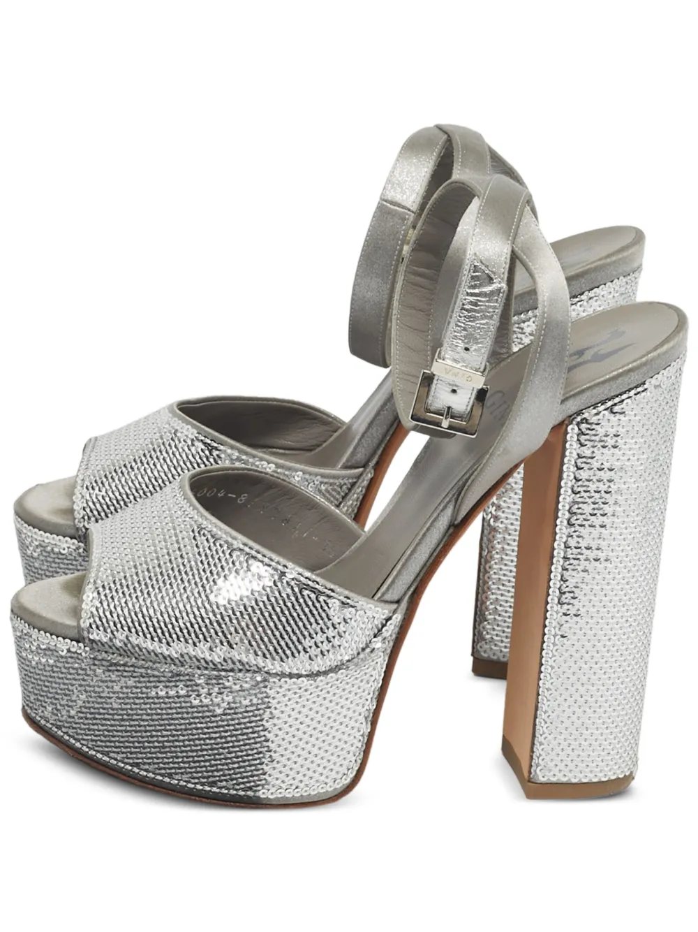 Gina sequin platform sandals | Silver | Image 1