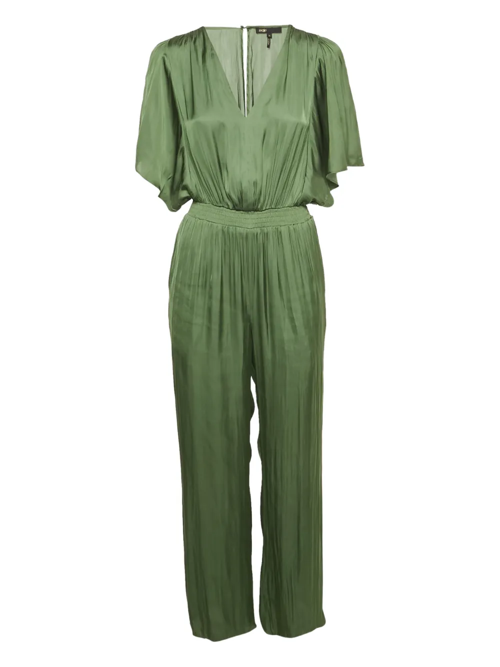Maje satin-effect elastic-waist jumpsuit | Green | Image 1