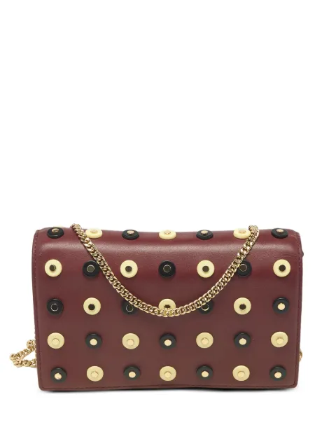 DVF Diane von Furstenberg studded soiree leather clutch