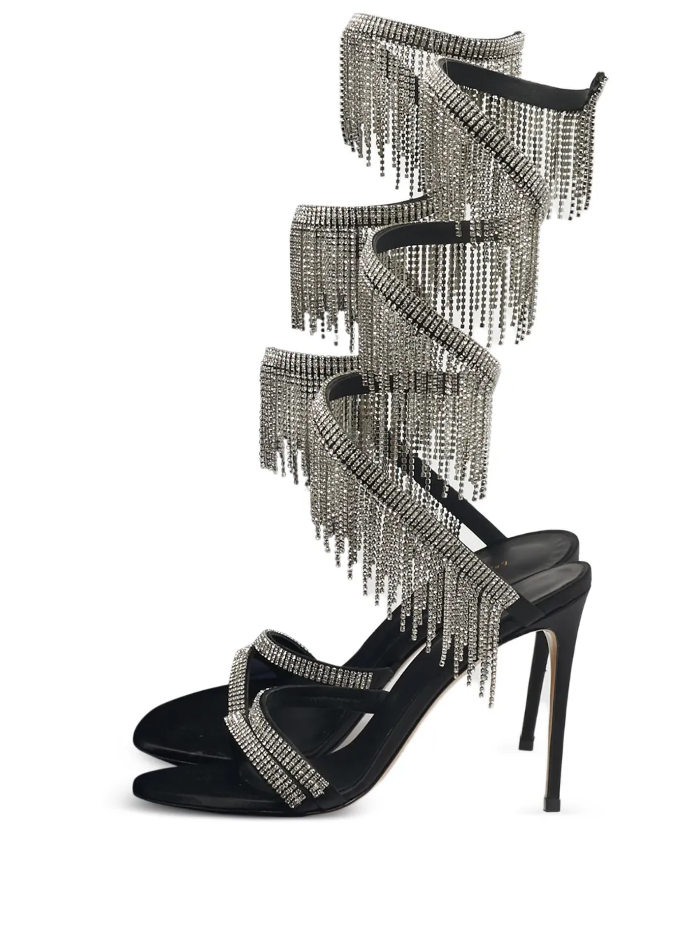 Le Silla crystal straps satin sandals - Schwarz