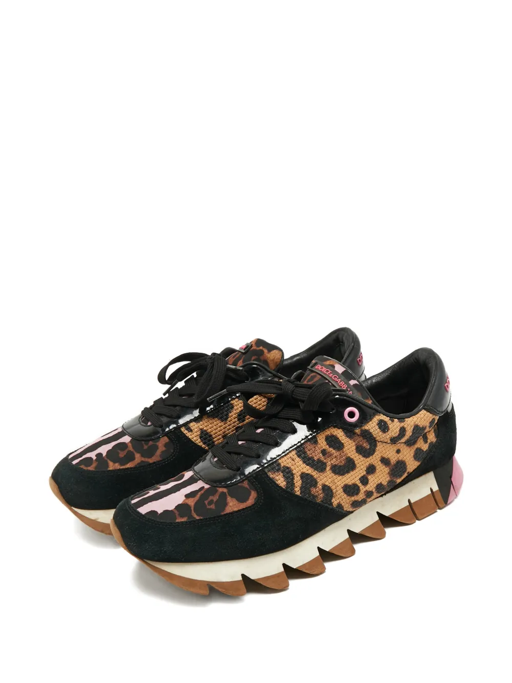 Dolce & Gabbana Pre-Owned leopard-print low-top sneakers - Zwart