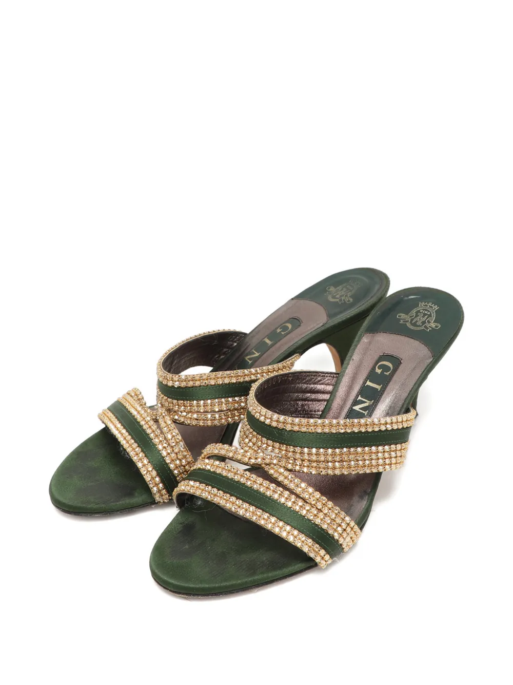 Gina crystal-embellishment sandals - Groen