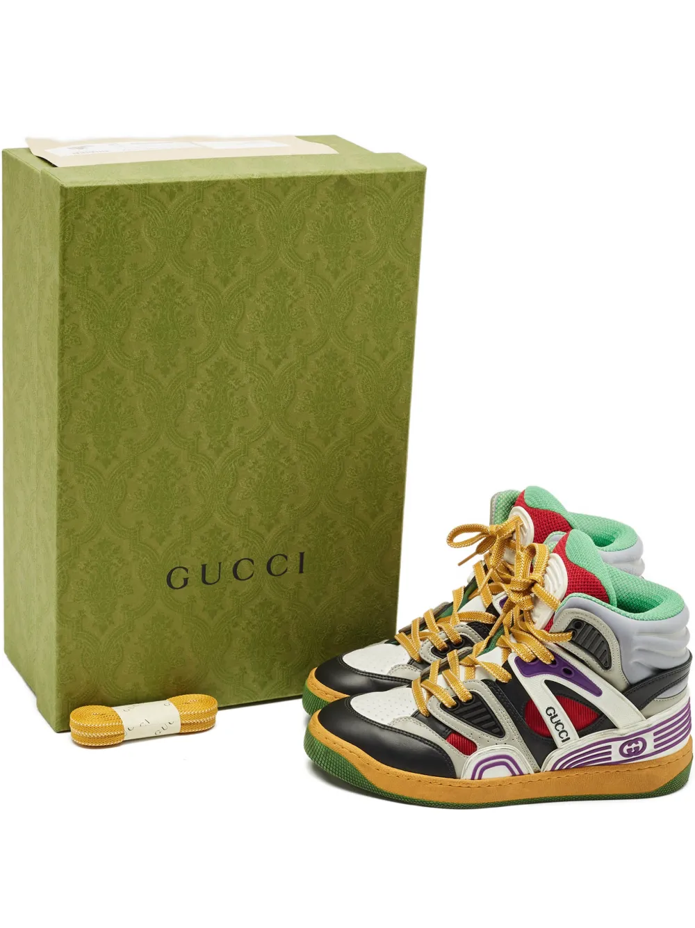 Gucci Pre-Owned leather basket sneakers - Weiß
