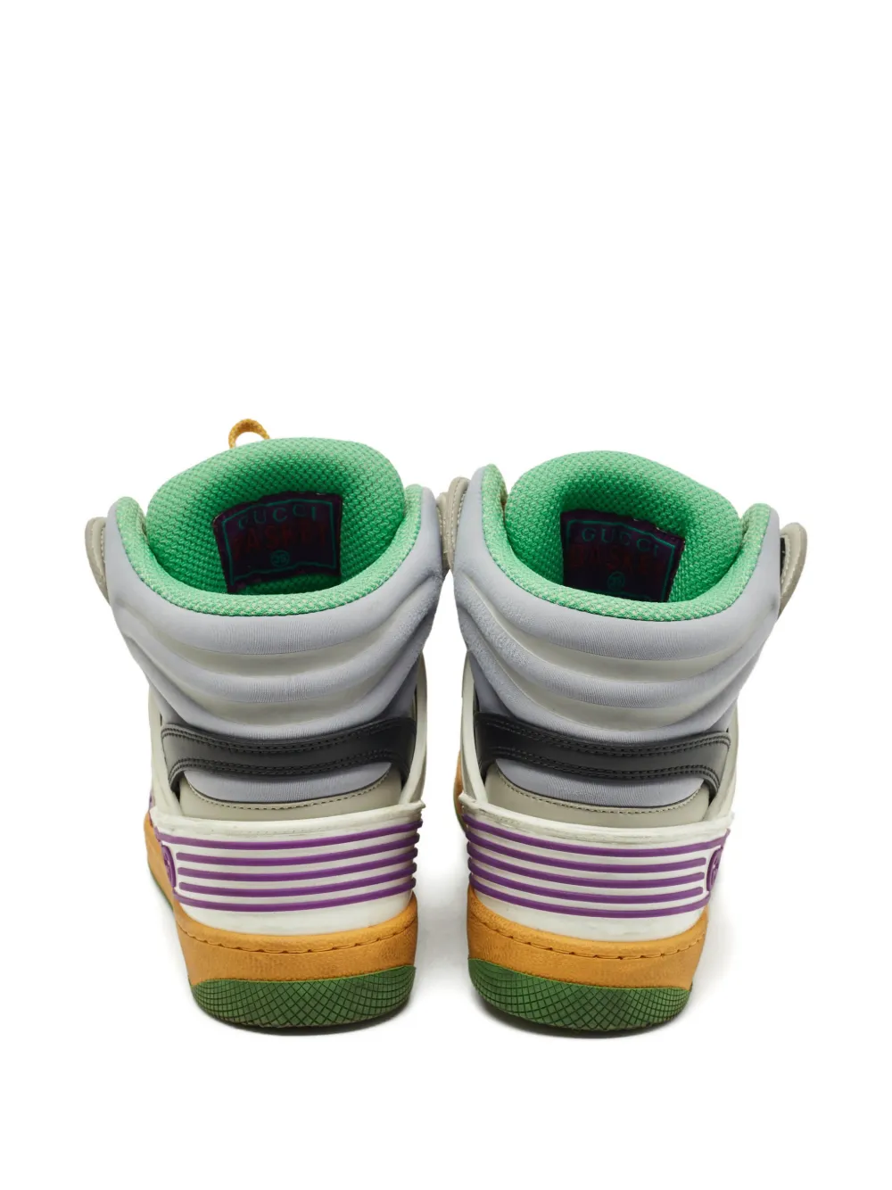 Gucci Pre-Owned leather basket sneakers - Wit