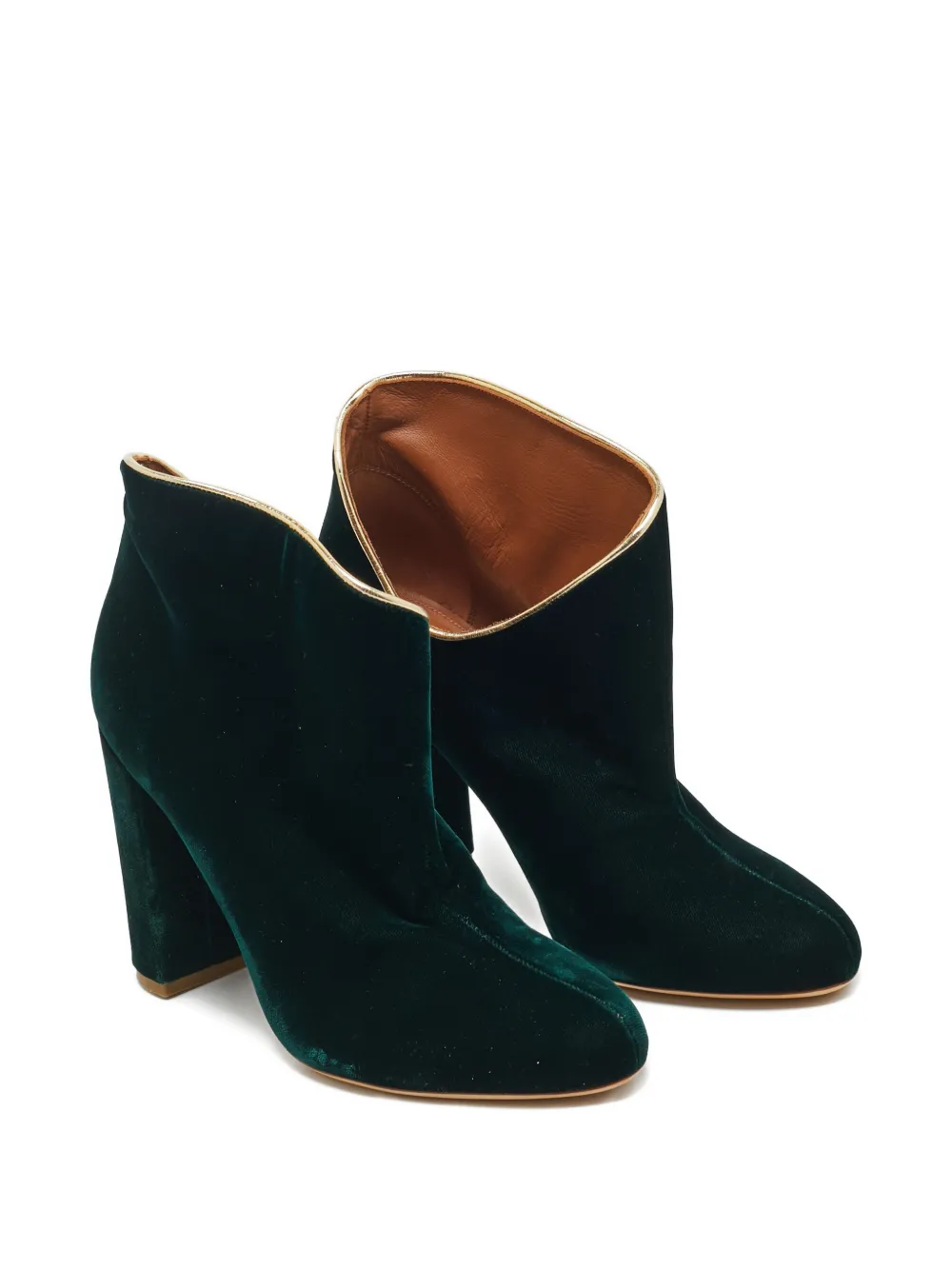 Malone Souliers Eula velvet block-heel boots - Groen