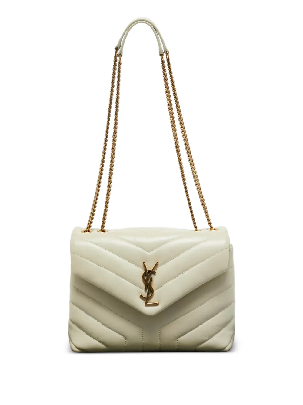 Saint Laurent Pre-Owned 2021 medium Loulou leather crossbody bag - Neutrals