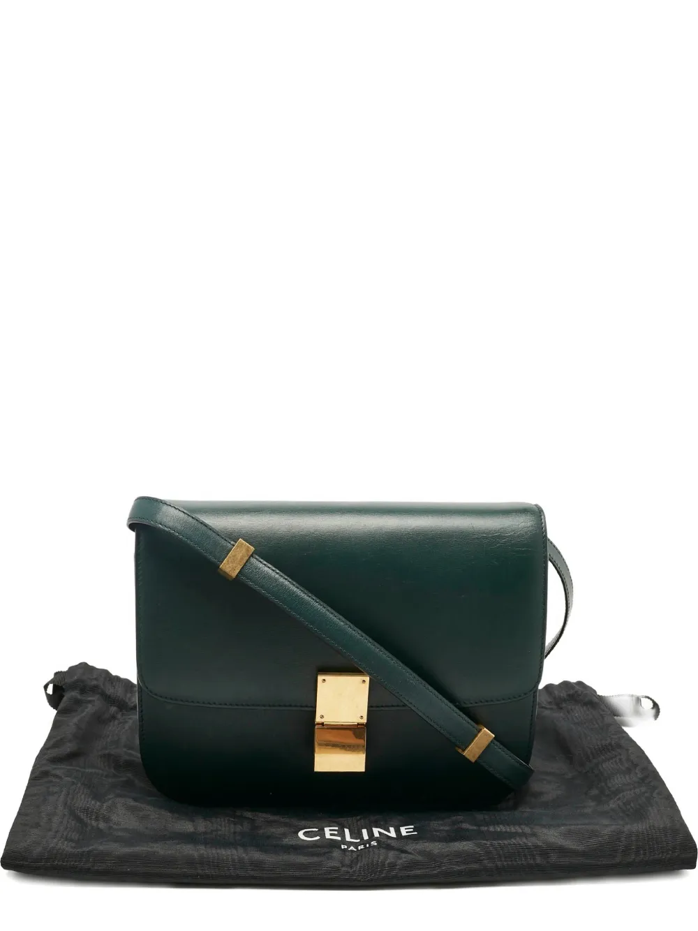Celine Pre-Owned Classic Box leather shoulder bag - Verde