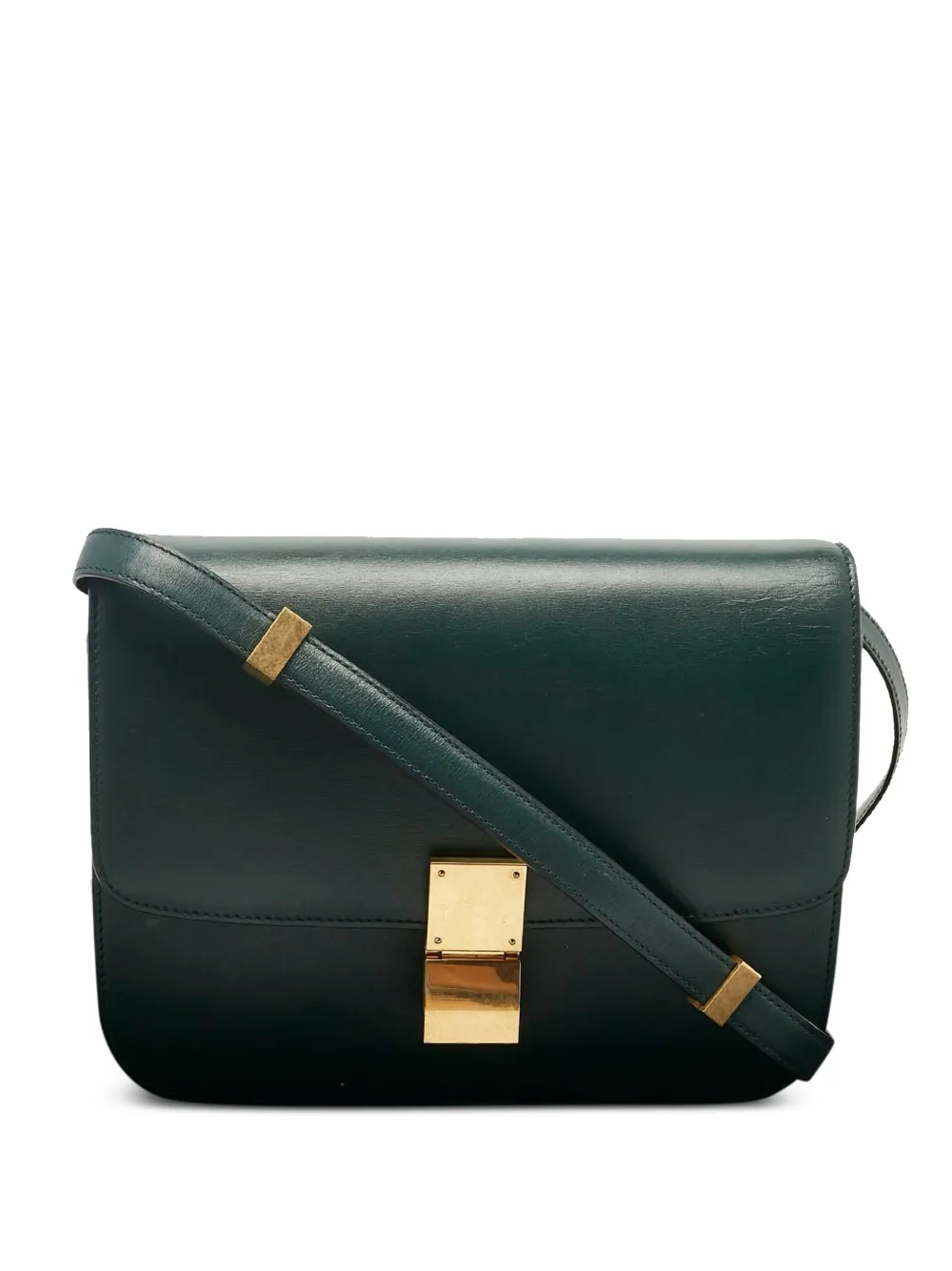 Celine Pre-Owned Classic Box leather shoulder bag - Verde