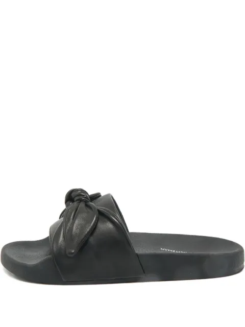 Stuart Weitzman bow leather slides