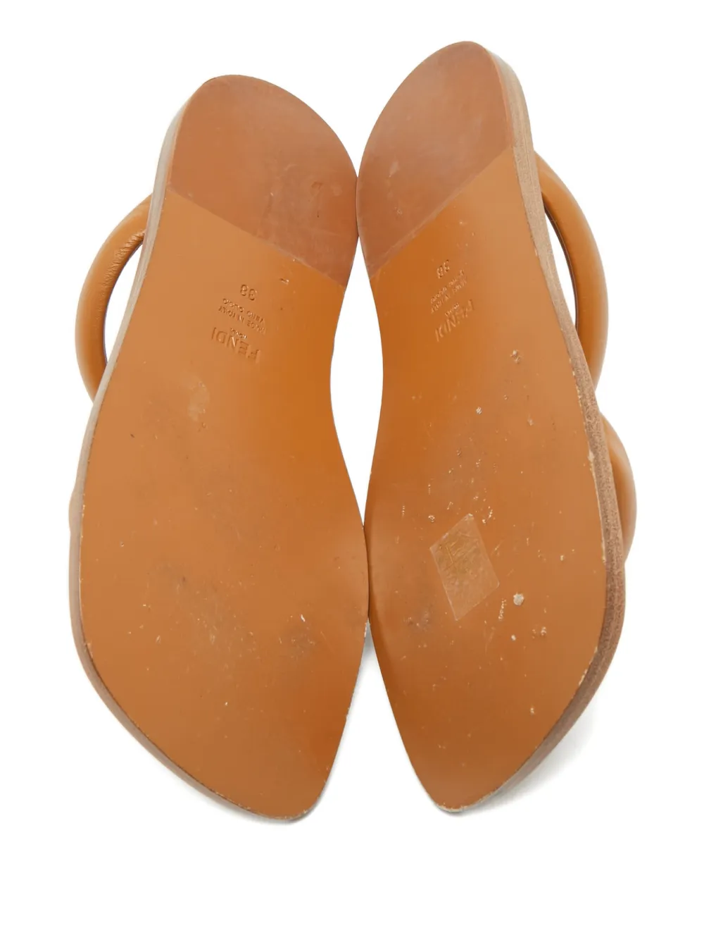 Fendi Pre-Owned leather slide sandals - Bruin