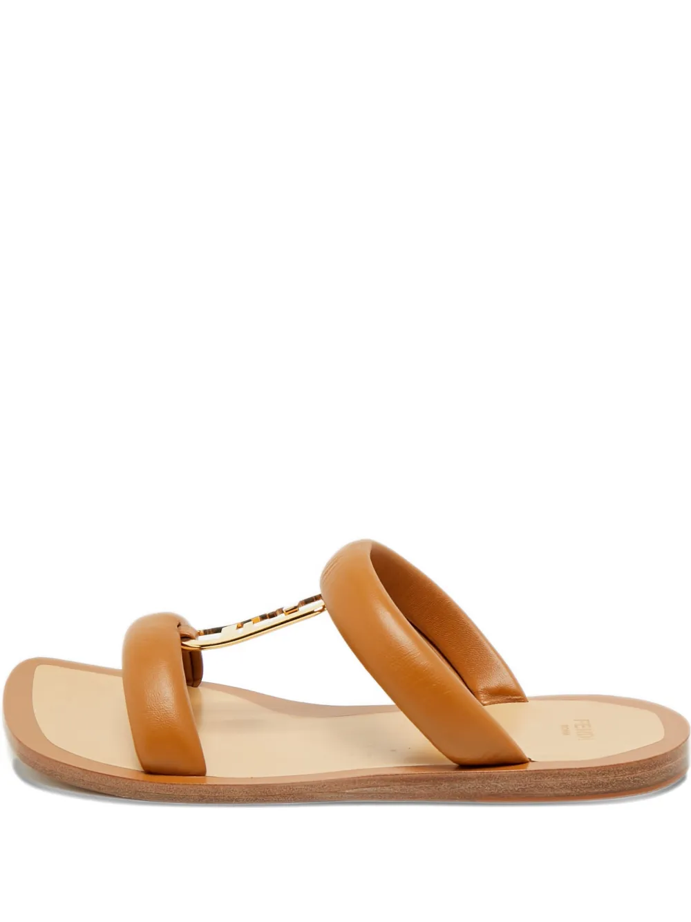 Fendi Pre-Owned leather slide sandals - Marrone