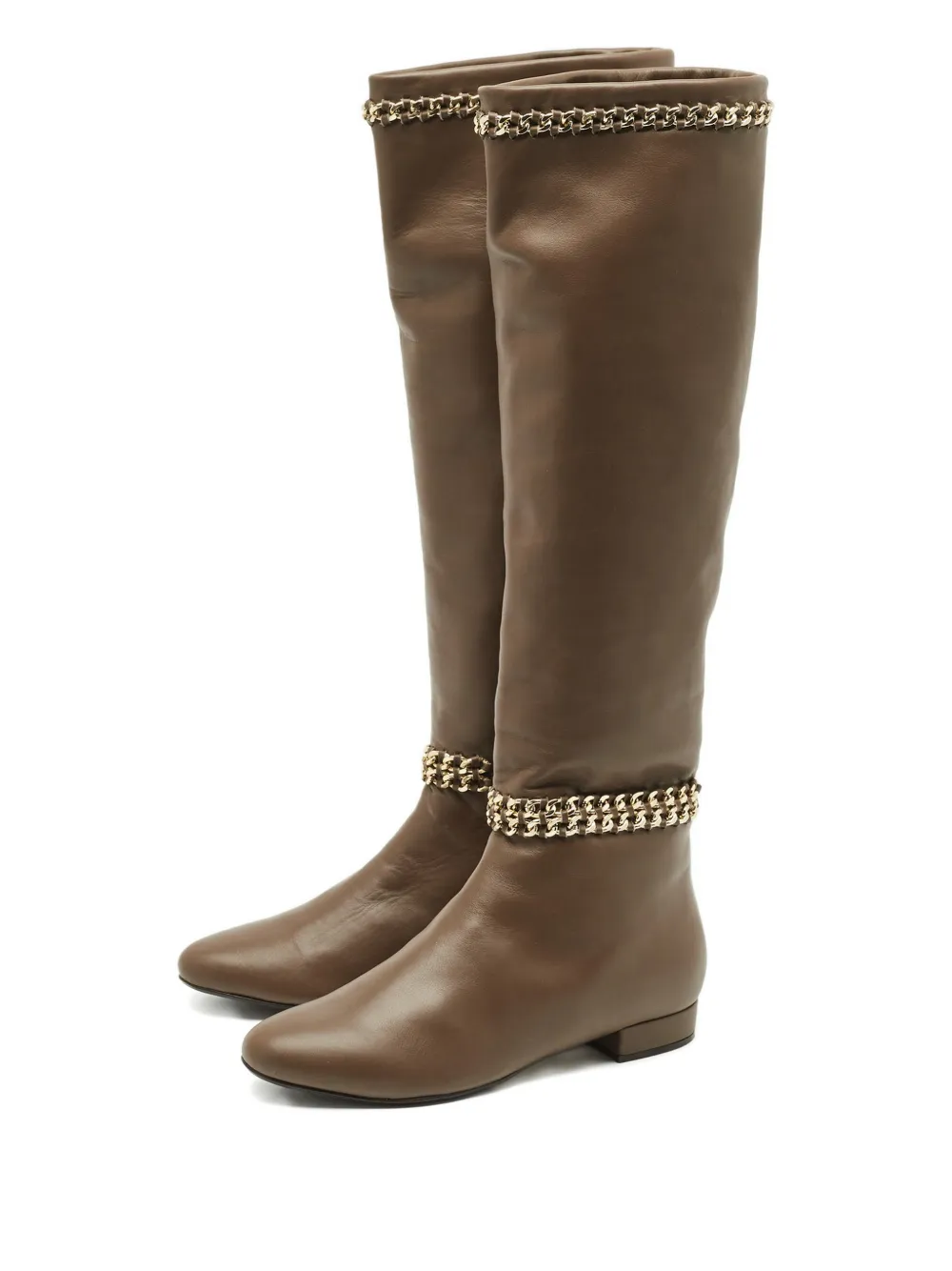 Le Silla chain-detail leather boots - Bruin