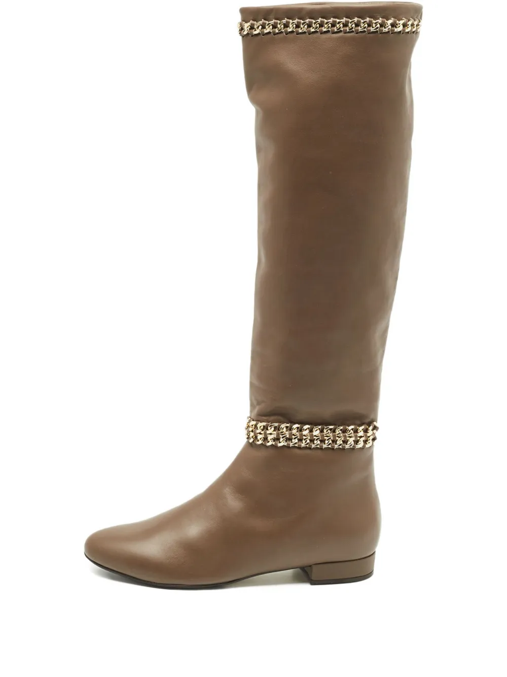 Le Silla chain-detail leather boots - Marrone