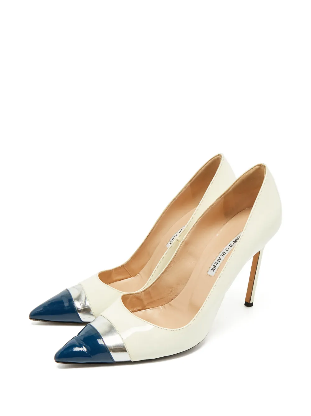 Manolo Blahnik pointed-toe leather heeled pumps - Wit