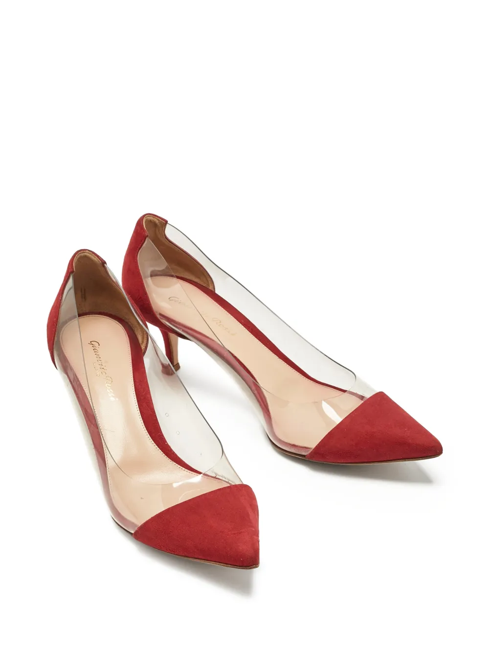 Gianvito Rossi Plexi pointed pumps - Rood
