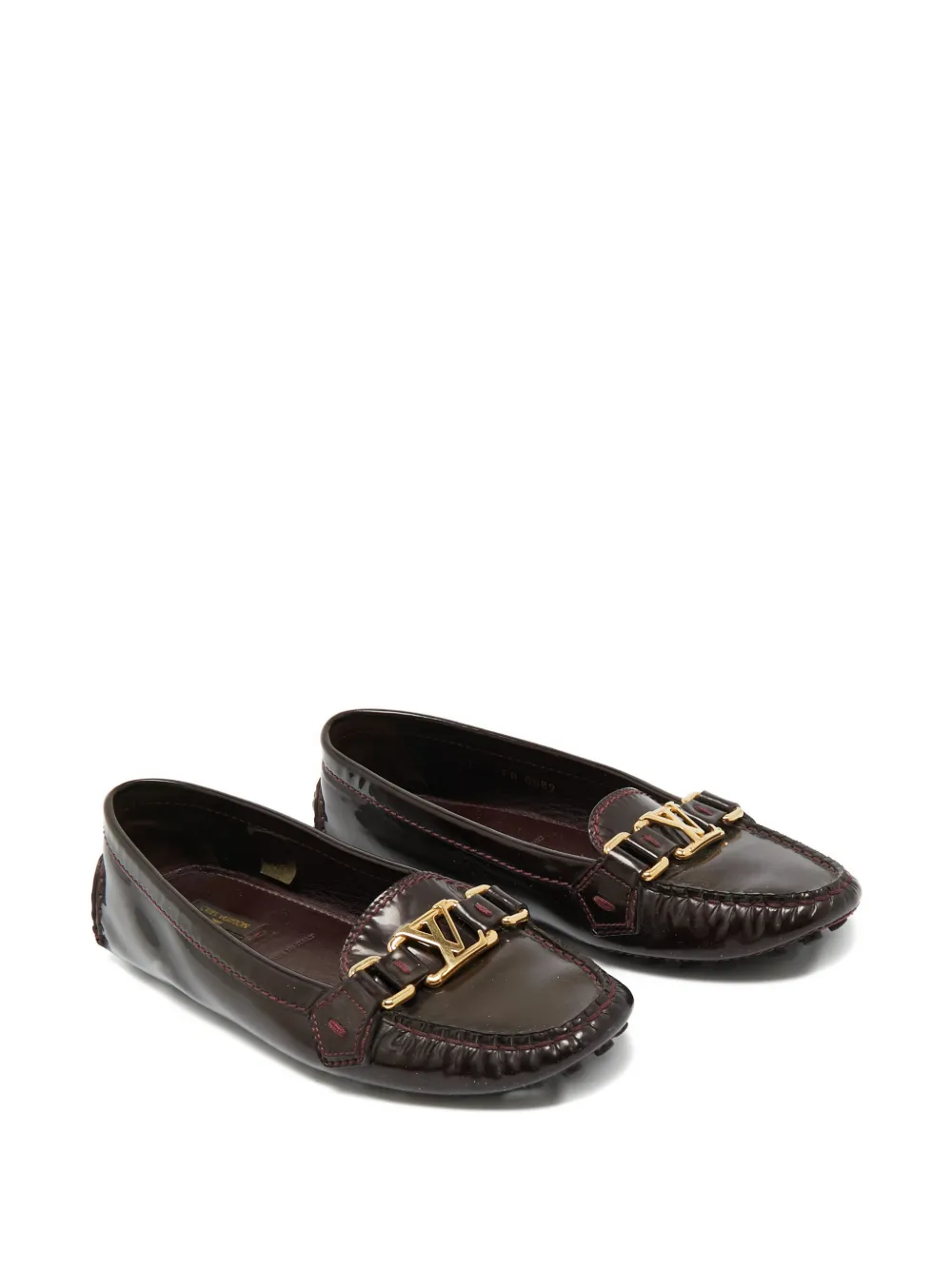 Louis Vuitton Pre-Owned Oxford logo-detail loafers - Rood