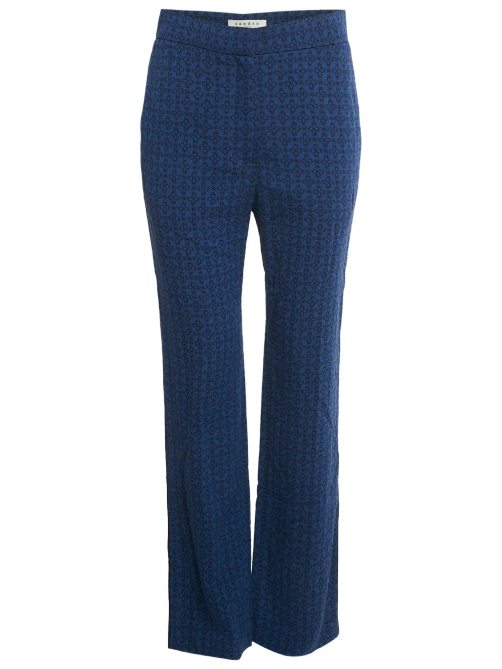 SANDRO jacquard crepe trousers - Blauw