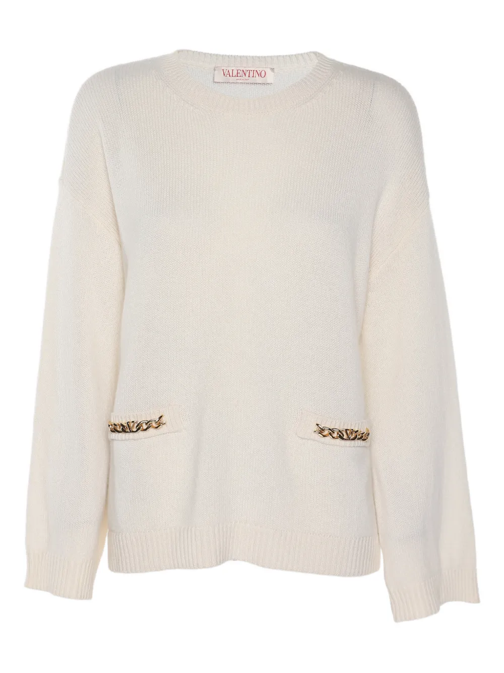 Pre-owned Valentino Cashmere Sweater In Neutral