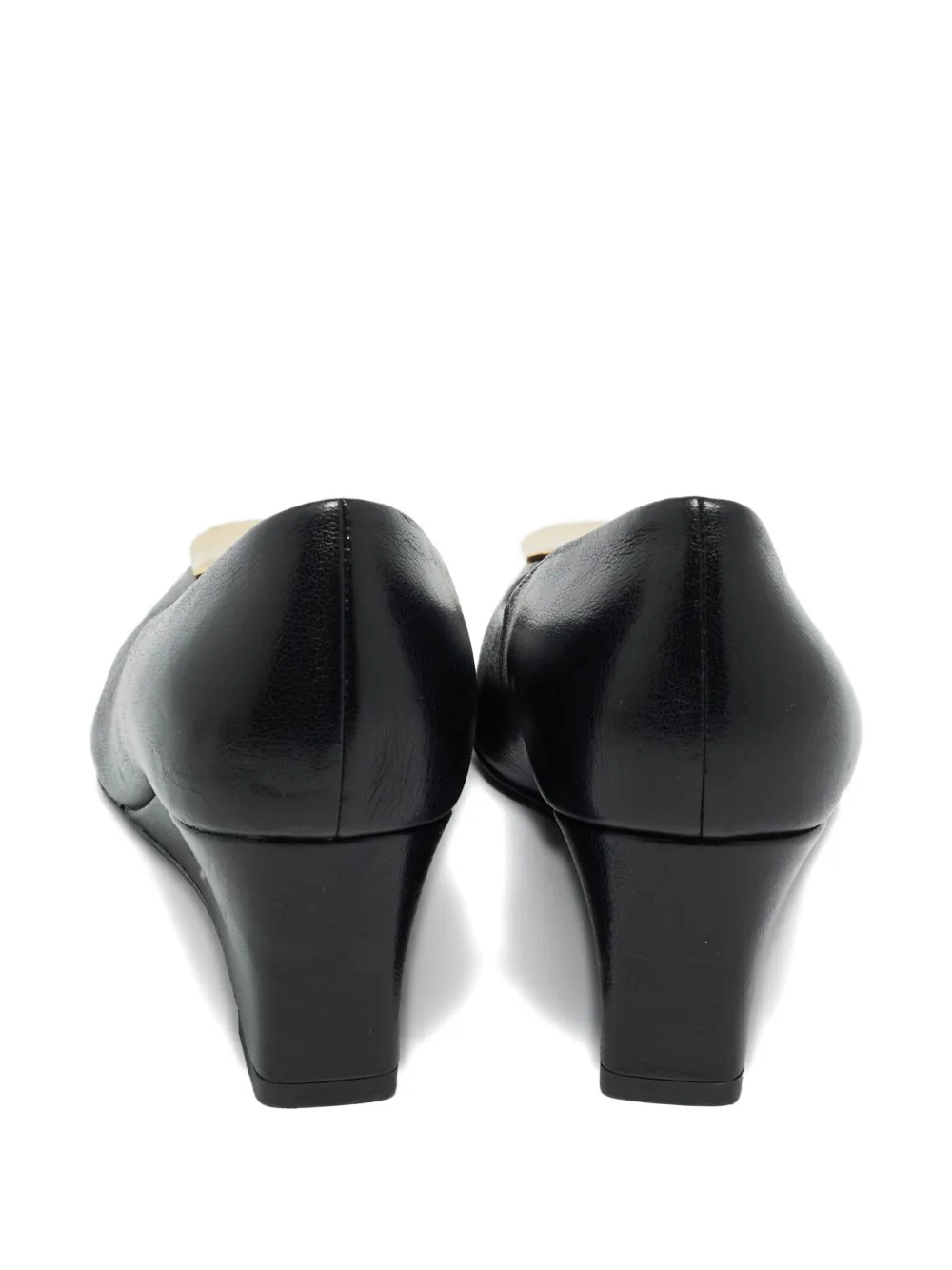 Tory Burch Georgia leather wedge pumps - Zwart