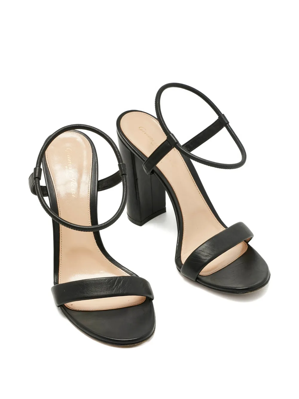 Pre-owned Gianvito Rossi Leather Block-heel Sandals In Black