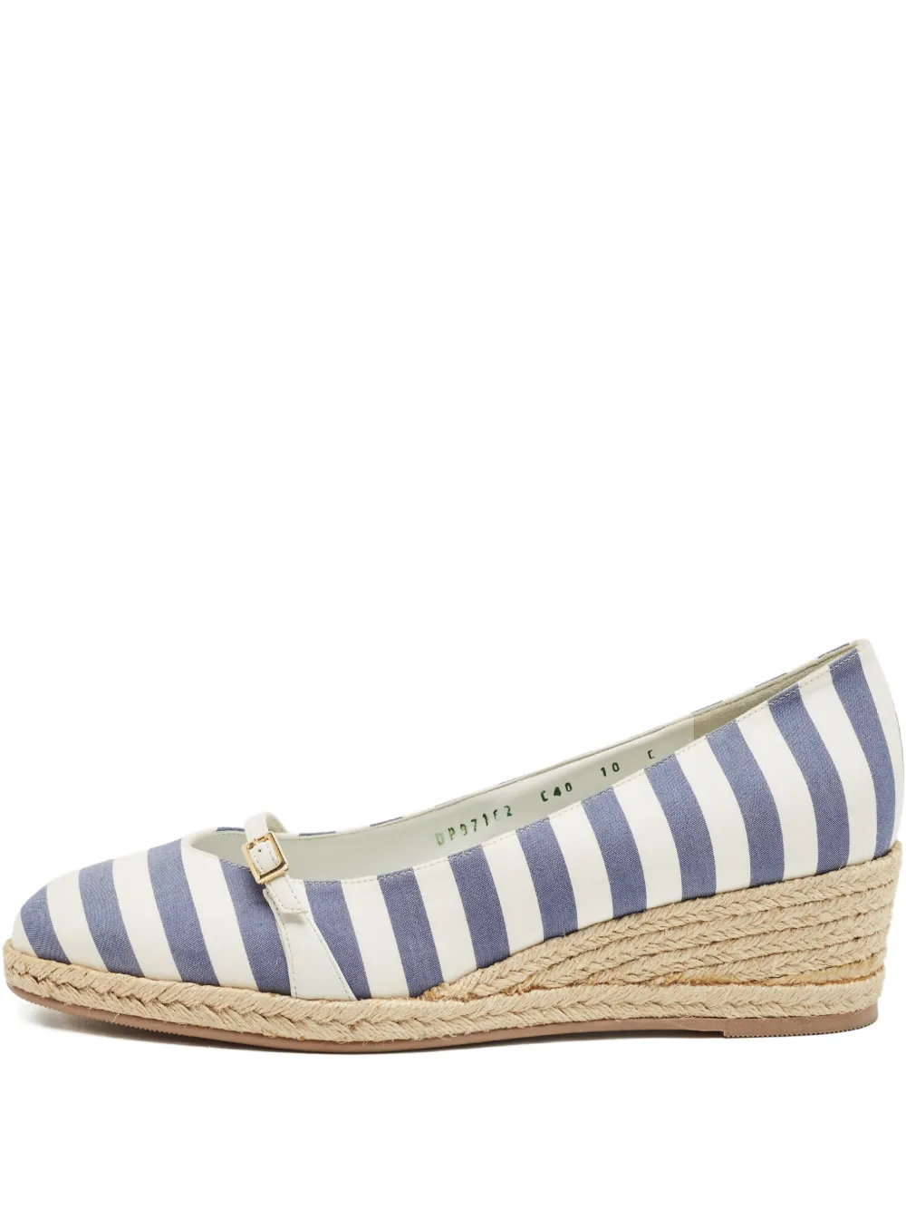 Ferragamo Pre-Owned Audrey striped wedge espadrilles - Blau