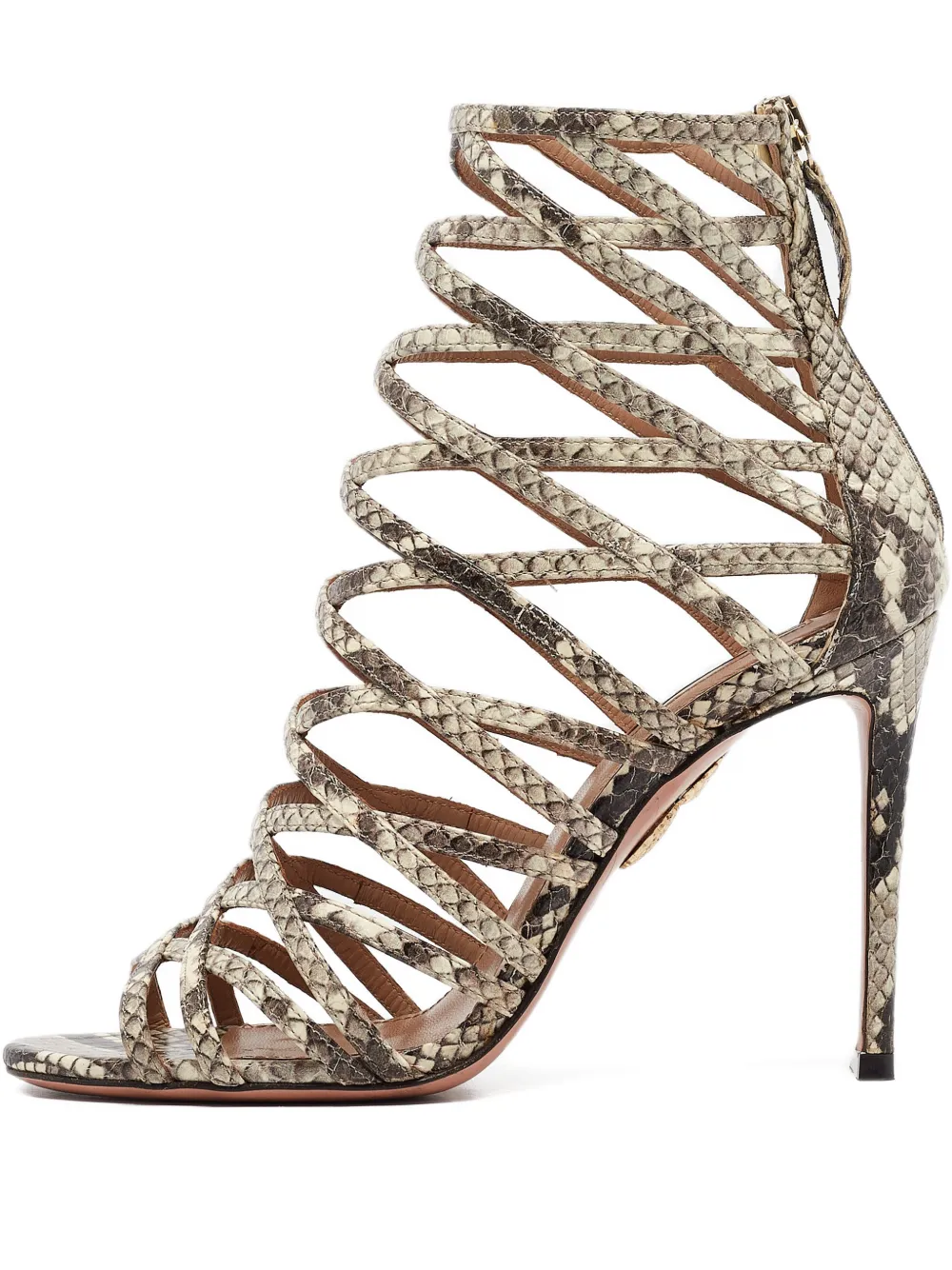 Aquazzura embossed leather sandals - Toni neutri