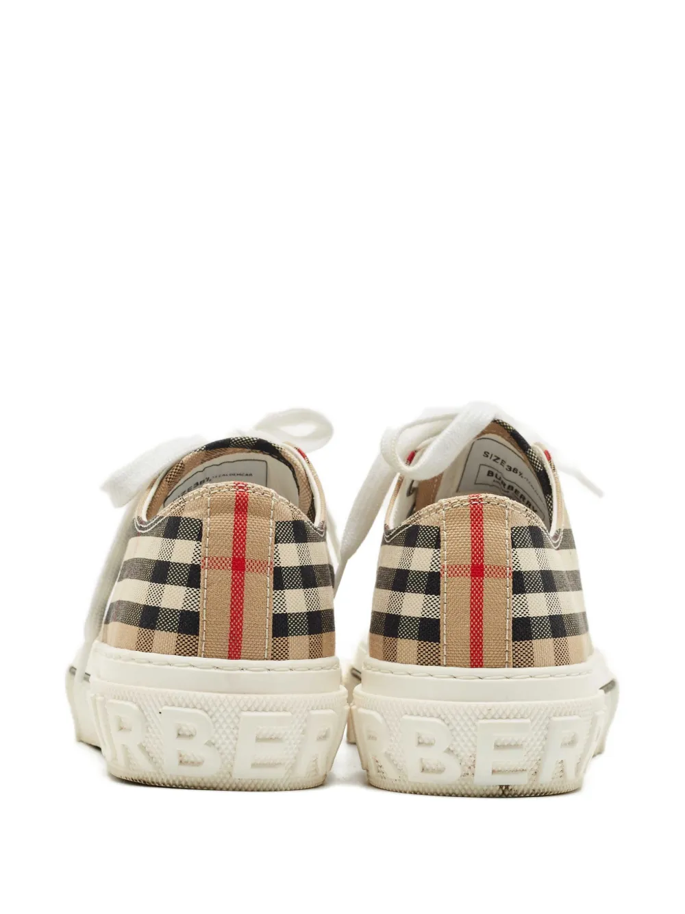 Pre-owned Burberry Check Low-top Sneakers In Neutral
