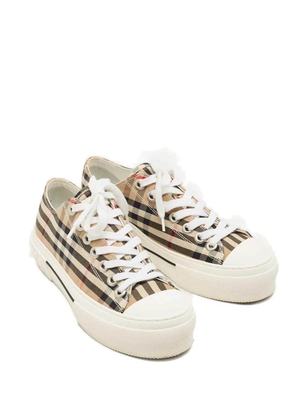 Pre-owned Burberry Check Low-top Sneakers In Neutral