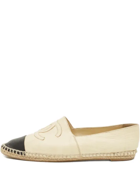 CHANEL Pre-Owned embossed toe cap espadrille